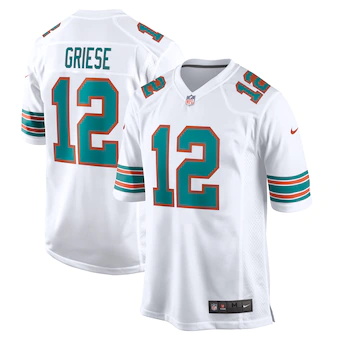 mens nike bob griese white miami dolphins retired player je